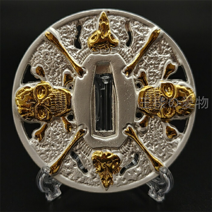 楽天市場】日本刀装具 髑髏の図 白色 刀鍔 合金製 現代品 鍔 刀の鍔