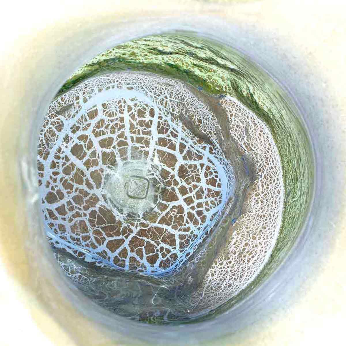 楽天市場】稲嶺盛吉(宙吹きガラス工房虹) 琉球ガラス 花入れ 土紋変形