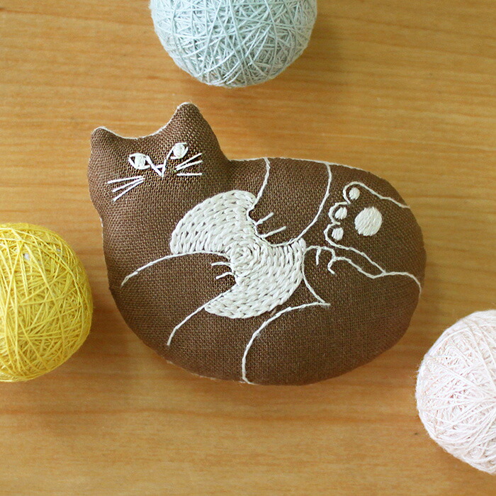 楽天市場】piece nekogao 刺繍ブローチキット へそ天 図案印刷済