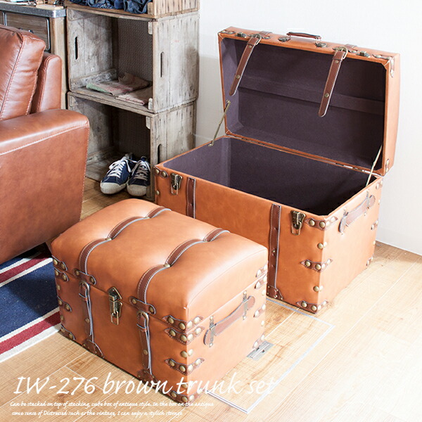 楽天市場】アンティークトランク IW-276 Lサイズ＆Sサイズ 2点セット
