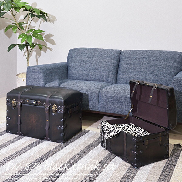 楽天市場】アンティーク トランク IW-876 Lサイズ＆Sサイズ 2点セット