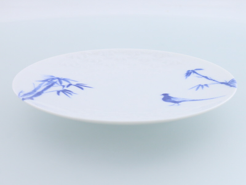 楽天市場】竹中皿 17cm 松竹梅レリーフ 染呉須きじ紋プレート お皿 皿