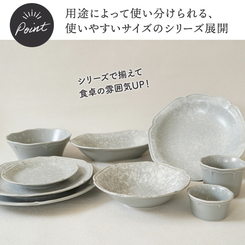 楽天市場】プレート 24cm 4枚セット 細雪 ささめゆき グレー 割引