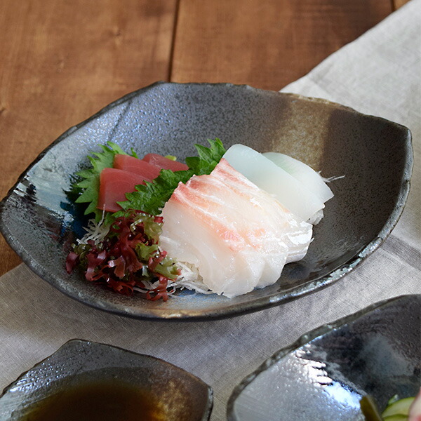 楽天市場】和食器 煮物鉢 変形菱型 黒海 お皿 ボウル 深皿 鉢 大鉢