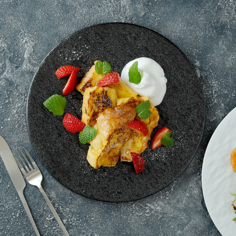 楽天市場】フラットプレート 25cm スレート調 ブラックプレート お皿