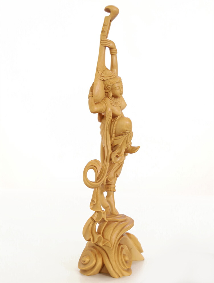 楽天市場】【総高22cm】飛天女 木彫り 仏像 仕様：無垢 / 素材：柘植