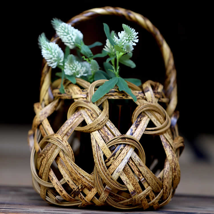 楽天市場】虎竹花籠 渦潮 : 虎斑竹専門店 竹虎