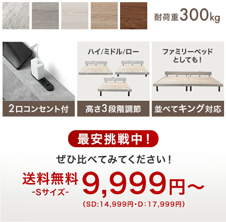 楽天市場】【0時~クーポン3％引】 《最安挑戦中》RENEW 宮棚付きベッド