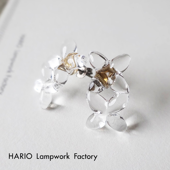 楽天市場】[ 卒業式 アクセサリーイヤリング ピアス ガラス HARIO 透明