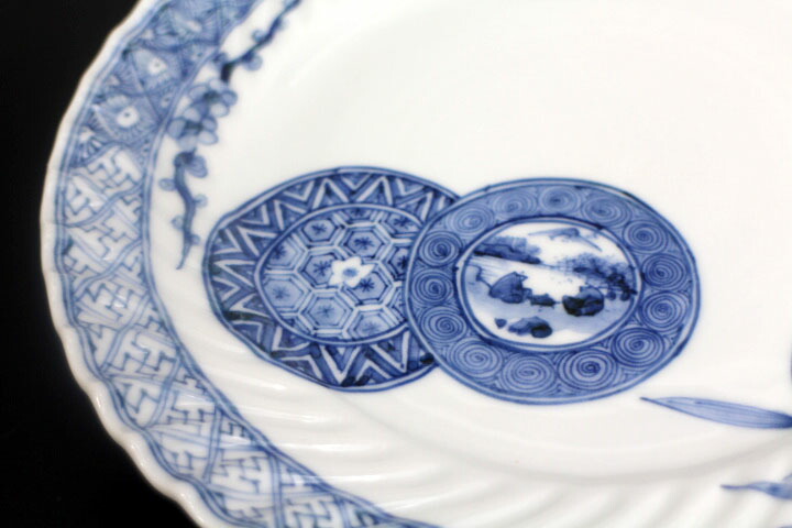 楽天市場】九谷焼 7号皿 小紋双輪松竹梅/山本長左（宮内庁御用窯）繊細