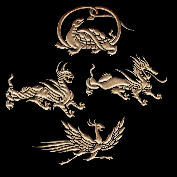 楽天市場】四神獣 蒔絵シール【四神獣 金 55mm】守護神獣 ケータイ