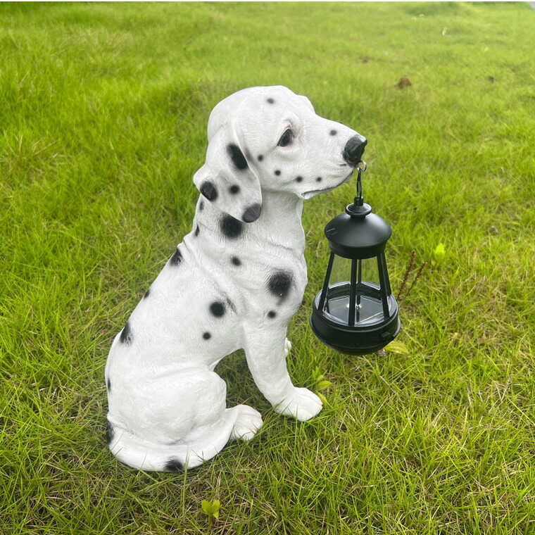 楽天市場】犬 ランタン ソーラー ダルメシアン ライト 置物 高さ34m