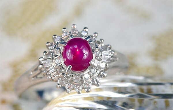 楽天市場】スタールビー リング 0.94ct Pt900 稀少宝石 : ubazakura