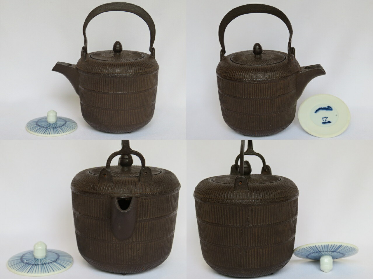 楽天市場】（六月 特売品）山形県 佐藤浄清作 俵形銚子 染付替蓋付USED