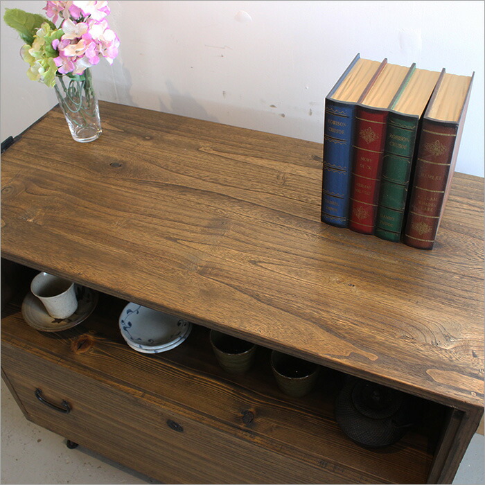 楽天市場】和箪笥 チェスト リメイク品 2段 幅88cm 奥行42cm