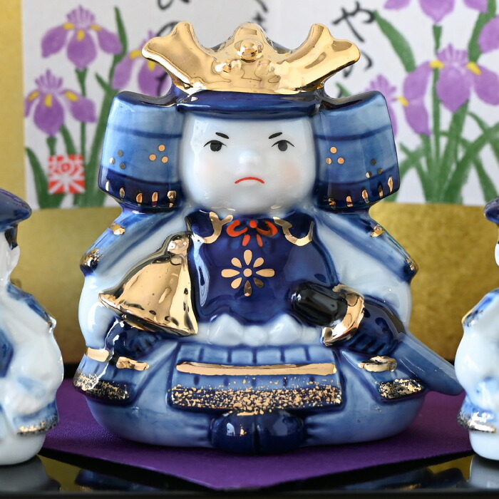 楽天市場】染錦初陣大将飾り 5568 五月人形 薬師窯 コンパクト 玄関