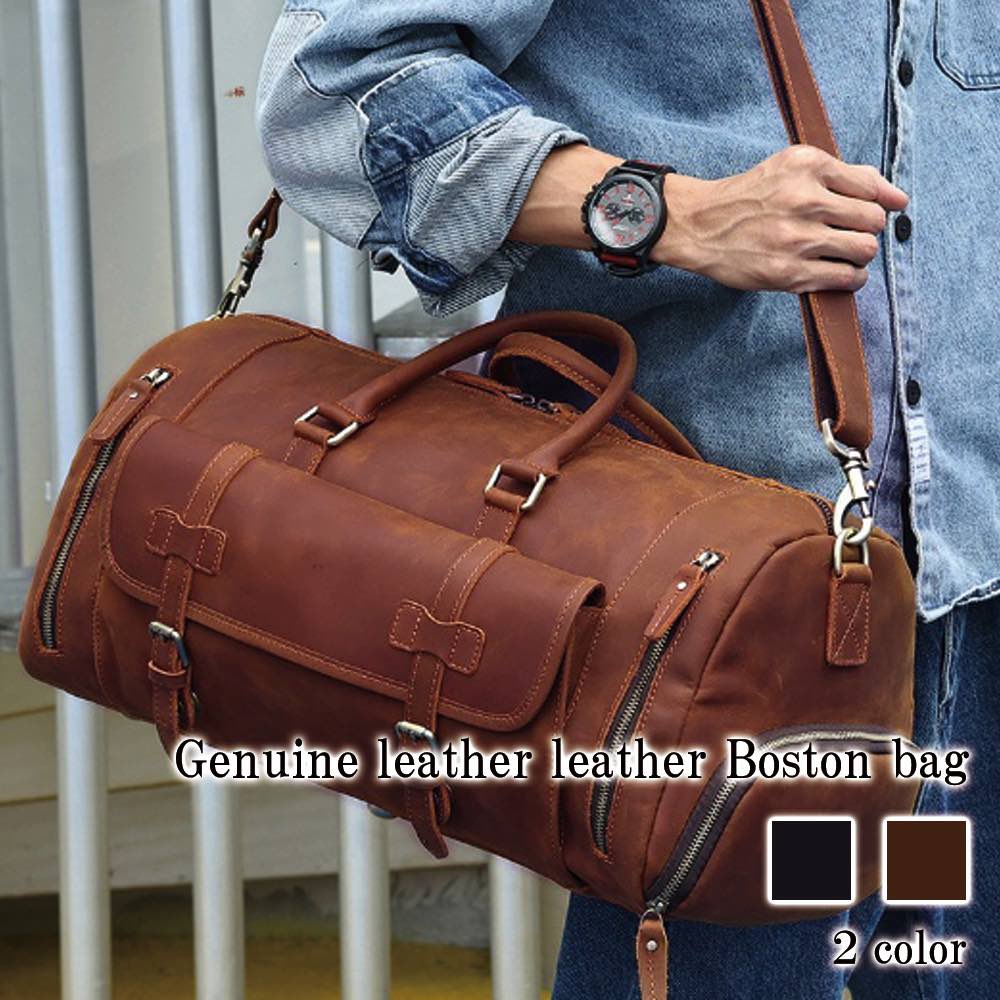 楽天市場】ボストンバッグ メンズ 本革レザーボストンバッグ 大容量