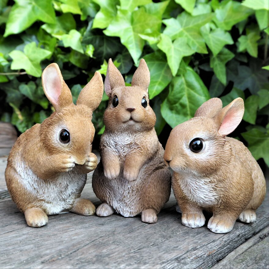 楽天市場】うさぎの置物 ミニフレンドラビット3匹セット N12150