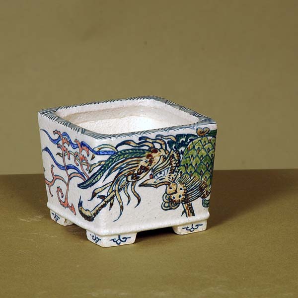 祥石　丸　盆栽鉢　人気鉢　絵鉢 h1807-1.jpg