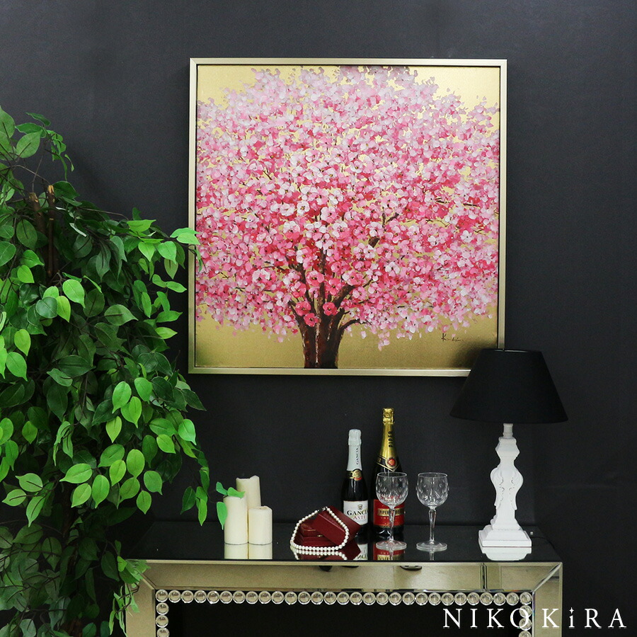 楽天市場】絵画 アート オイル ペイント 桜 さくら サクラ 春 ゴールド