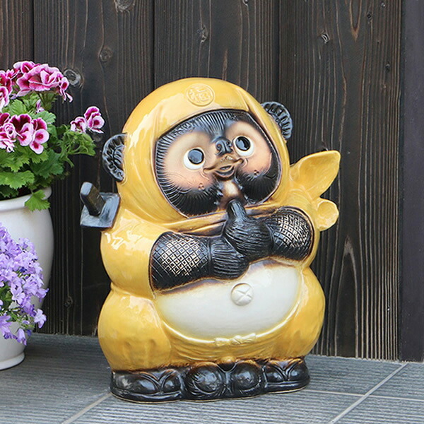 楽天市場】【ポイント10倍】信楽焼 黄忍者たぬき（大）送料無料 狸