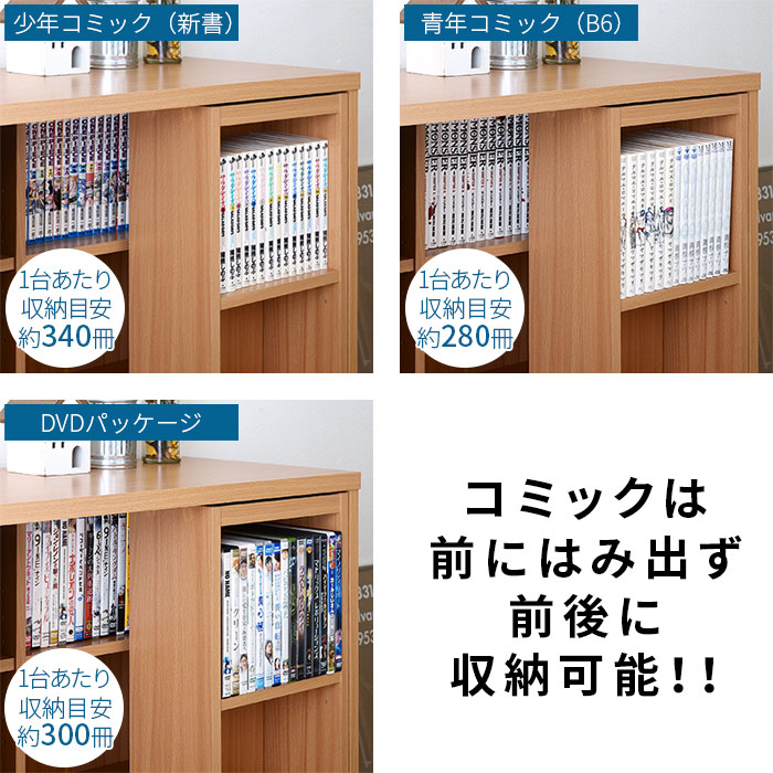 楽天市場】☆ポイント5倍☆ダブルスライド式 本棚 ラック 奥深タイプ