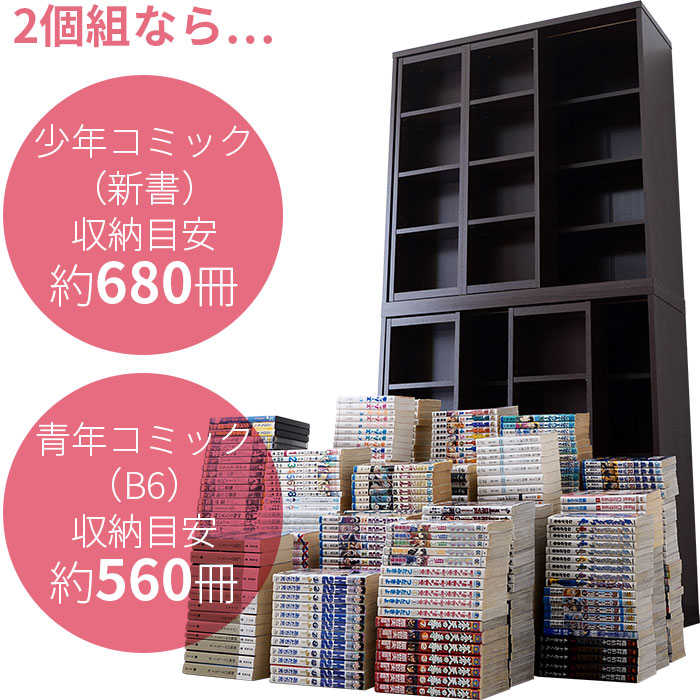楽天市場】ダブルスライド式 本棚 ラック 奥深タイプ900幅 2個セット