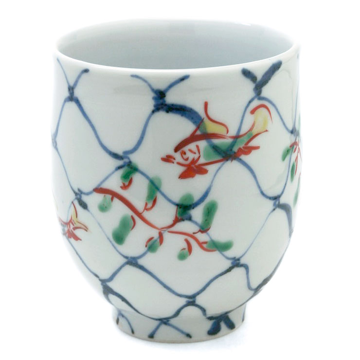 楽天市場】九谷焼：天啓赤絵魚網文湯呑・須田菁華《湯呑》 : 和食器の