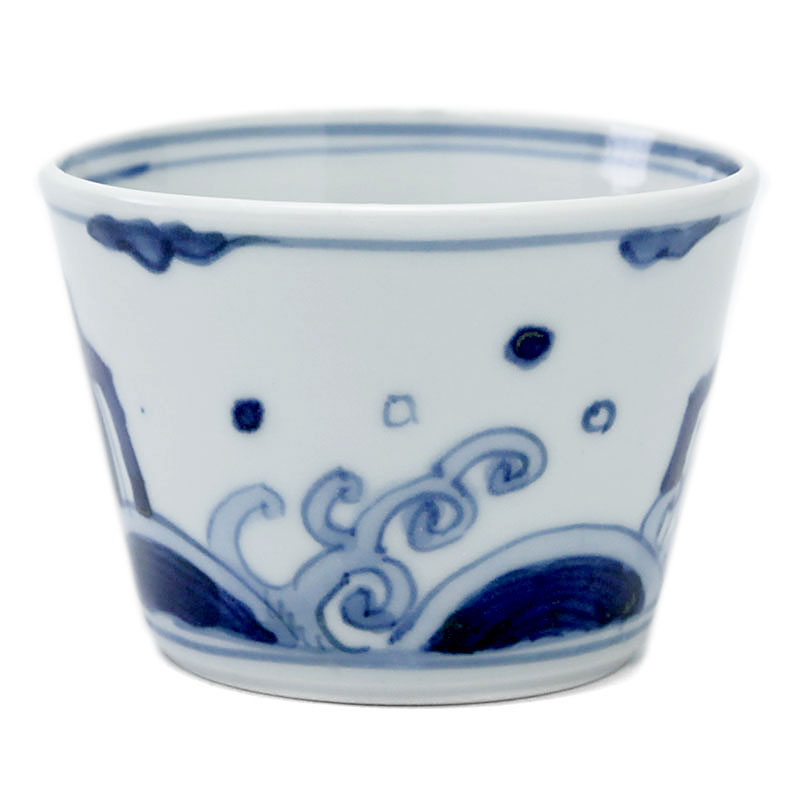 楽天市場】九谷焼：染付岩に波図蕎麦猪口・正木春蔵《そば猪口・小鉢