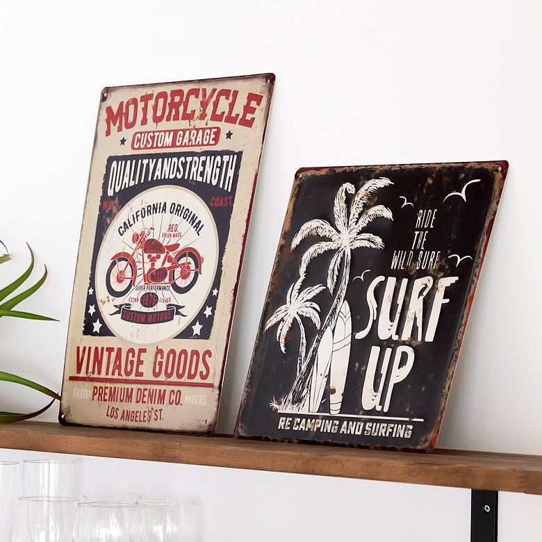 楽天市場】SURF UP ヴィンテージ風 サインボード サインプレート