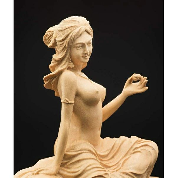 楽天市場】弁財天 木彫り彫刻 弁天様 木彫 玄関 置物 置き物 オブジェ