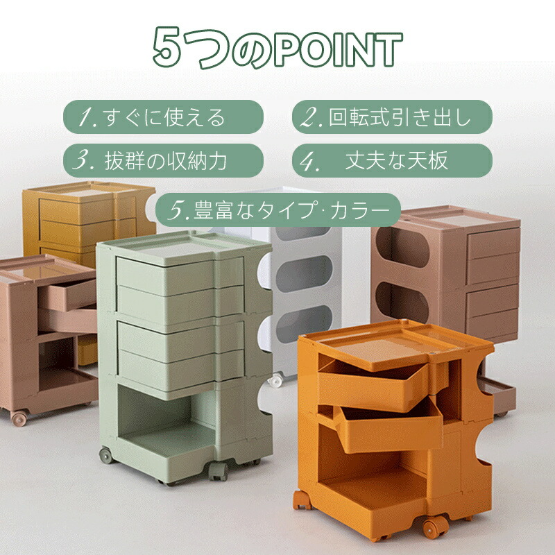 楽天市場】ボビー ワゴン 引き出し 収納ラック キャスター付き