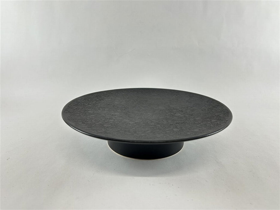 19cm高台プレート 黒泡化粧 有田焼(j.R) — 佐賀有田 ギャラリーつじ信