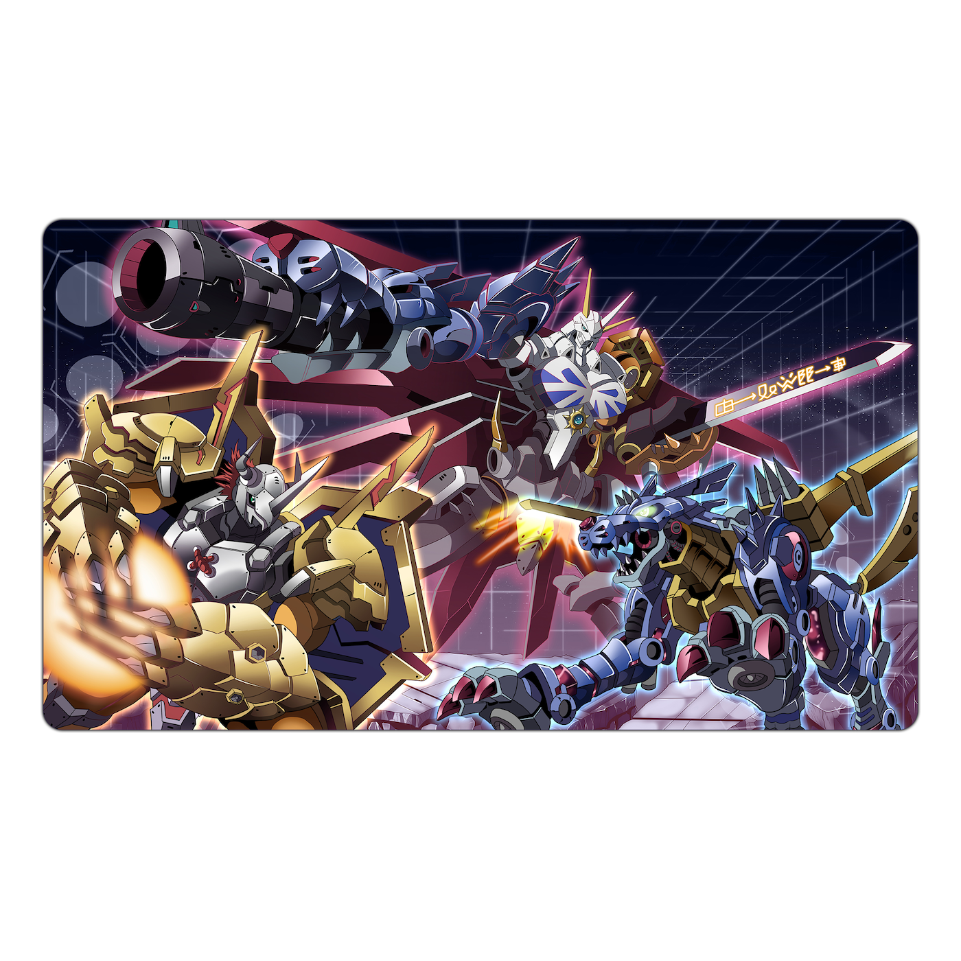 オムニモン、ウォーグレイモン、メタルガルルモン TCG プレイマット
