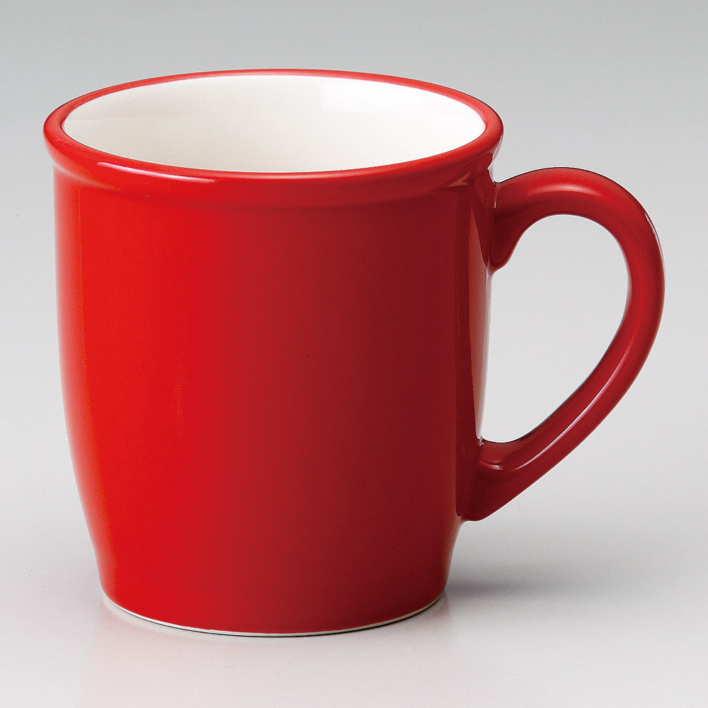 496-28-217 赤白ヌリ分マグカップ 8.7×11.8×9.2㎝ コーヒーC/S・マグ