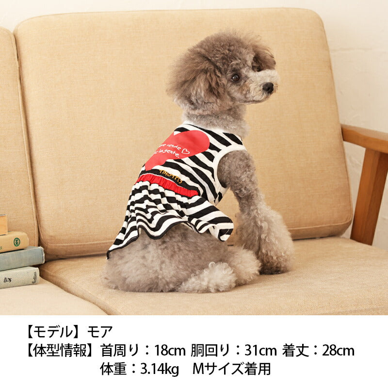 ハートボーダーワンピ XS/S/M/L/XL/XXL TINOTITO -ティノティート- 犬