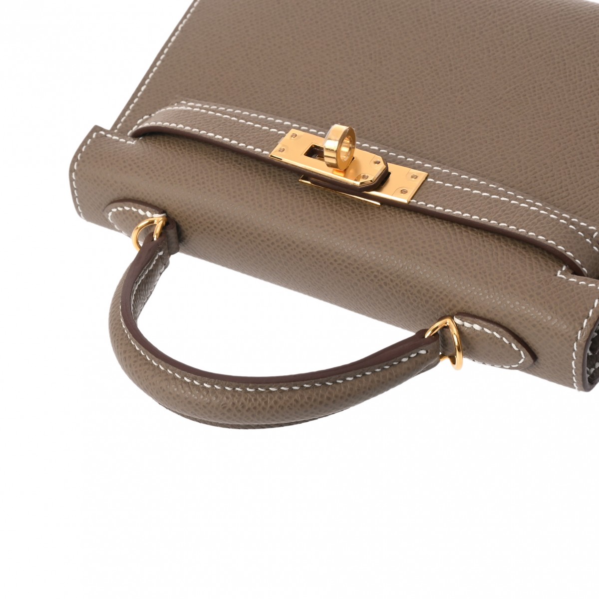 エルメス ミニケリー2 2WAY エトゥープ ヴォーエプソン レディース