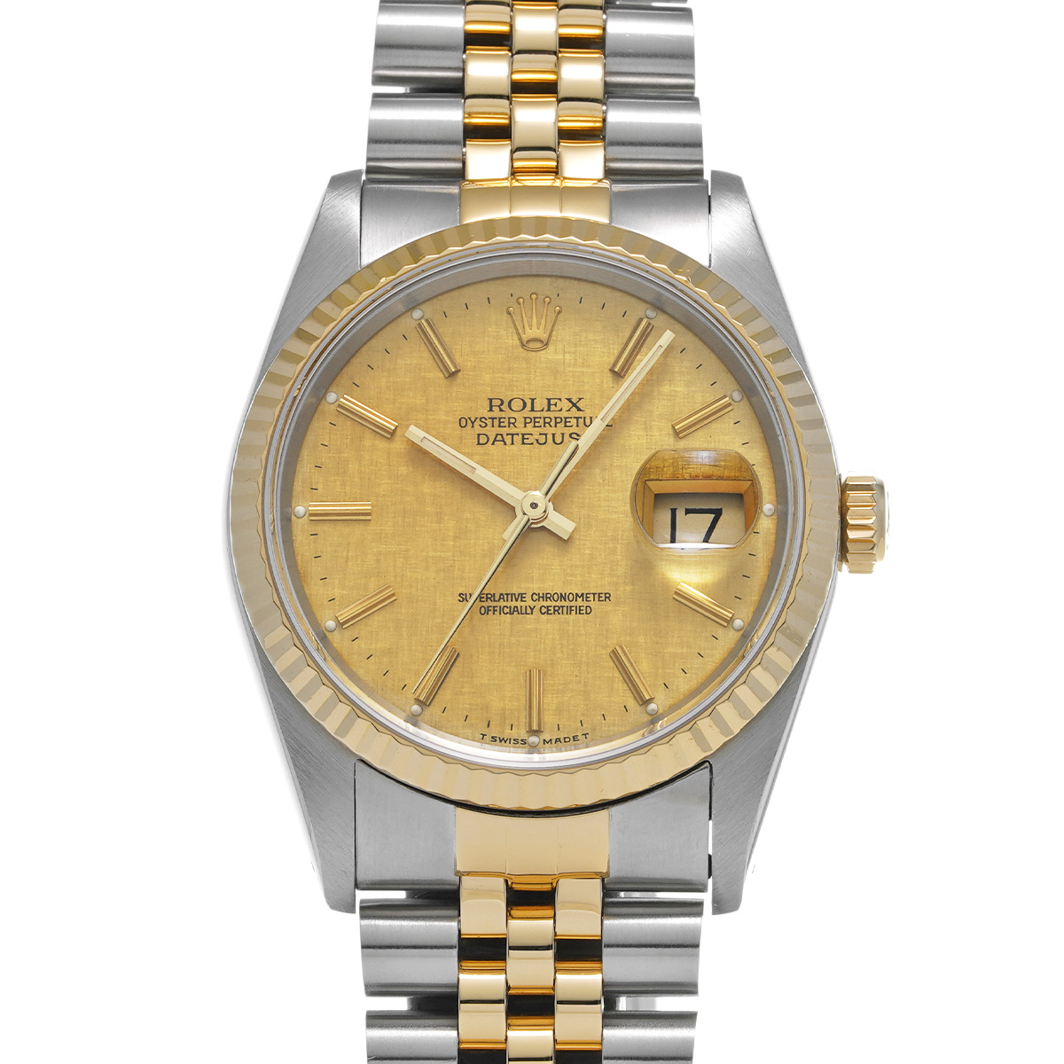 ロレックス デイトジャスト 16233 シャンパンモザイク メンズ 時計