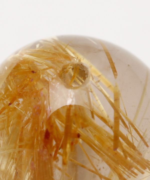 タイチン（太針）ルチルクォーツ珠10mm(ﾌﾞﾗｼﾞﾙ産): 『岩座(いわくら