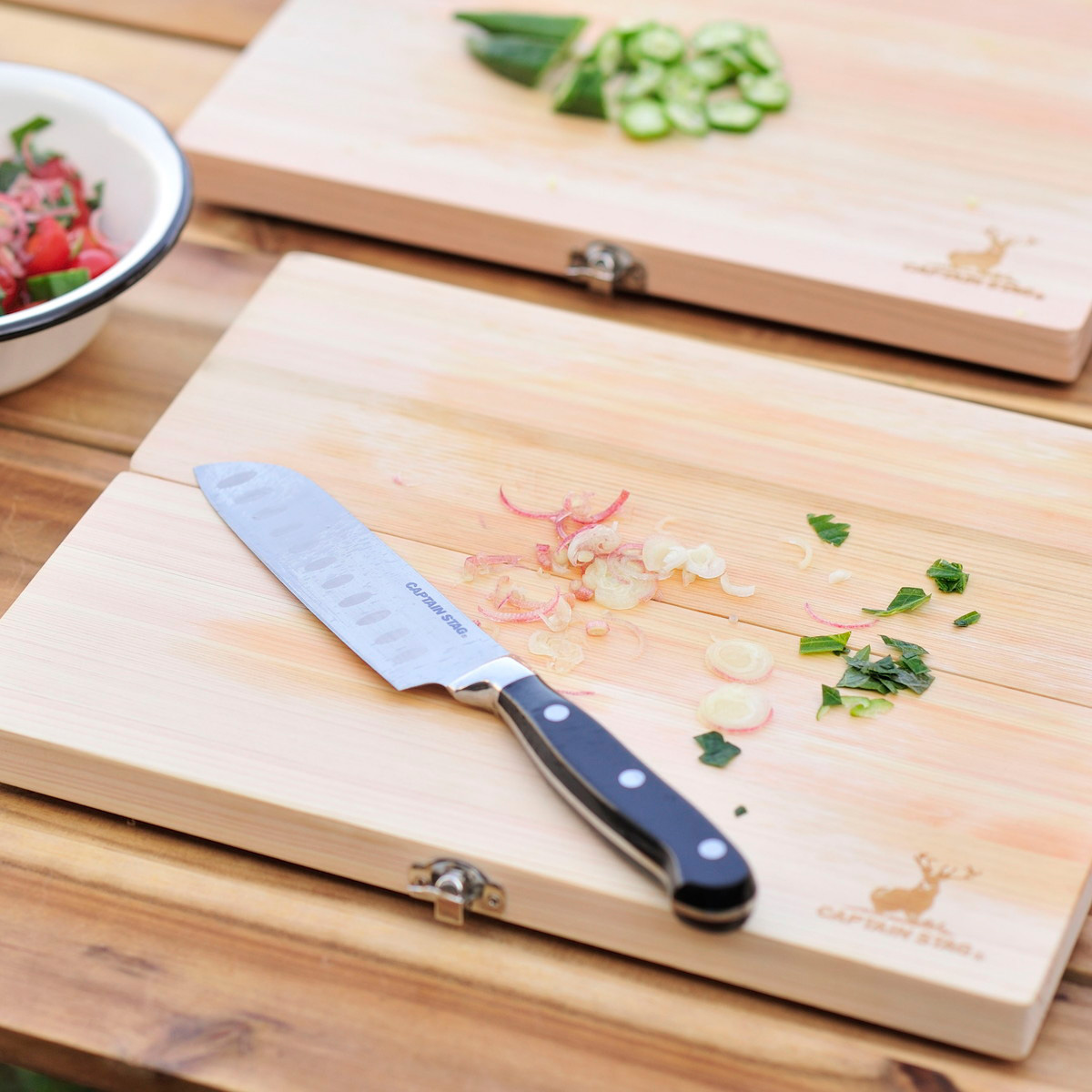 ウッドディグ ひのきマナ板包丁セット - アウトドア・キャンプ用品