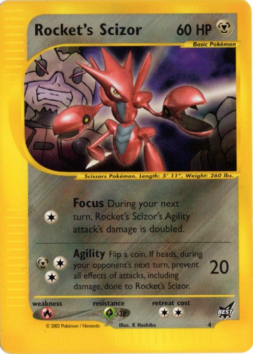 R団のハッサム 海外版 英語版 カードe プロモ Rocket's Scizor - 4