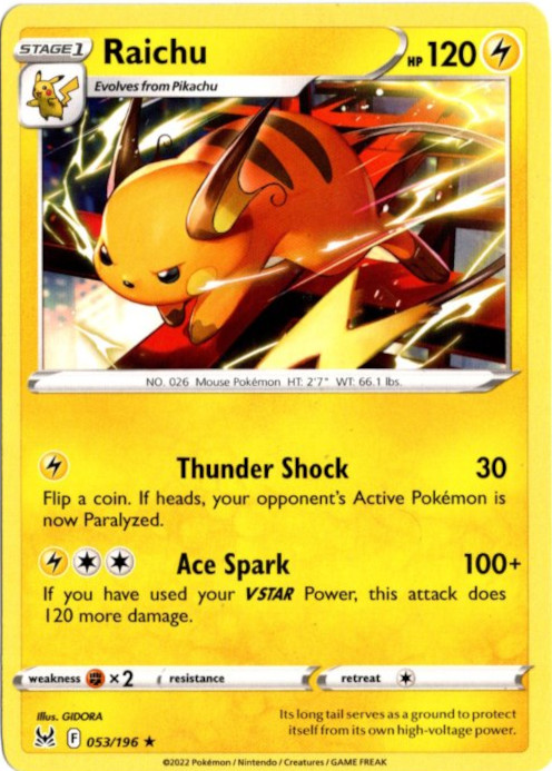 ライチュウ 海外版 英語版 Raichu - 053/196 -【Card Chicken】