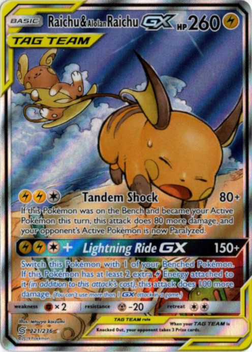 ライチュウ&アローラライチュウGX SR SA 海外版 英語版 Raichu