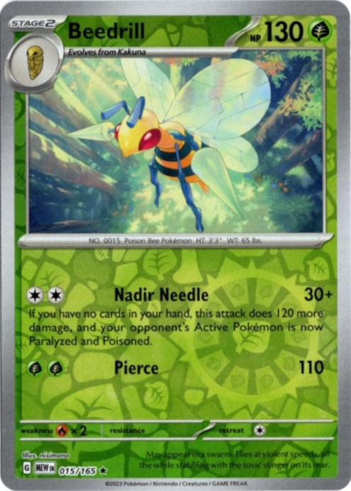 スピアー 海外版 英語版 リバホロ Beedrill - 015/165 -【Card Chicken】