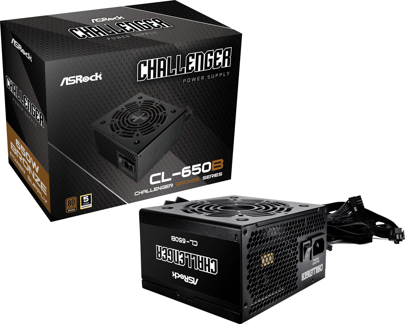 650W ASRock Challenger 650B 80 Plus Bronze PSU - 90-UXC065-BNGAAA