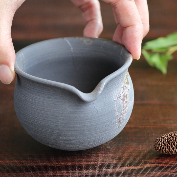 藤田徳太 藻掛け湯冷まし 満容量290ml 作家もの煎茶器 常滑焼茶海