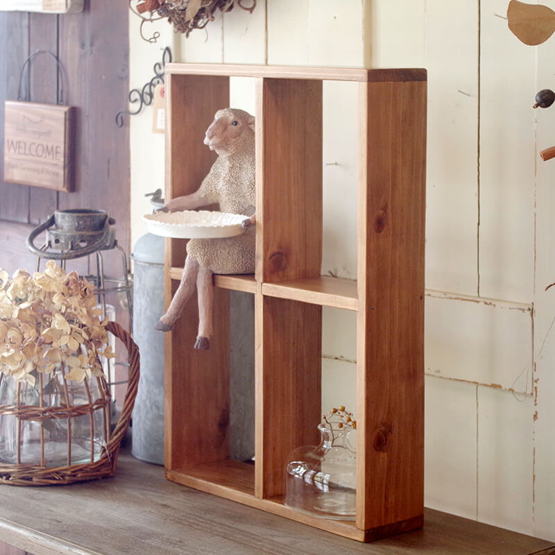 コレクションオープンラック｜ヴィンテージスタイルの木製収納棚｜通販