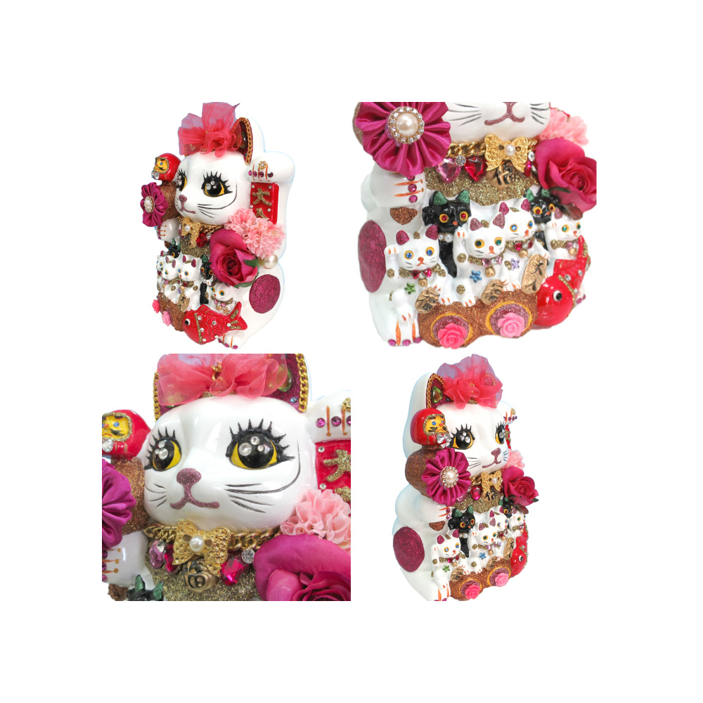 招き猫 置物 貯金箱 プリンセスキャット 特大 C406