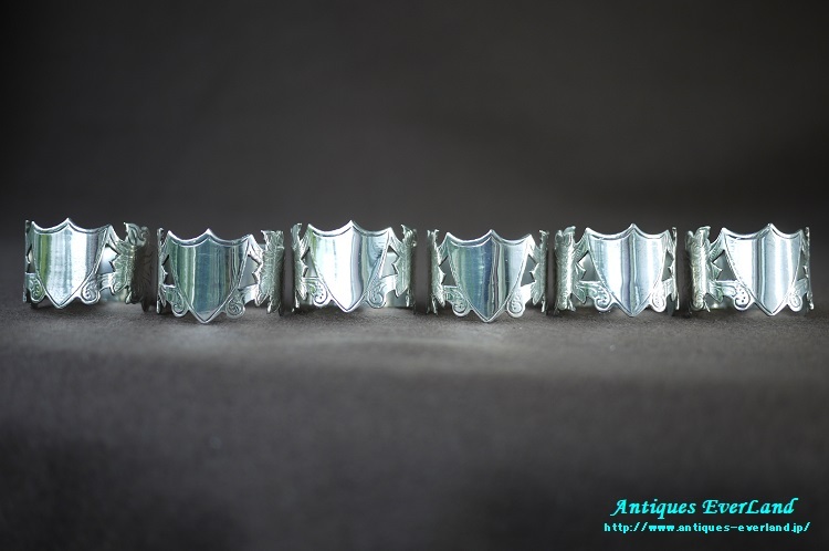 シルバー ナプキンリング 6名様分 シールド オリジナルボックス入り