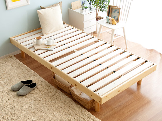 ダブル] 天然木無垢材すのこベッド フレーム単体 | 家具・インテリア